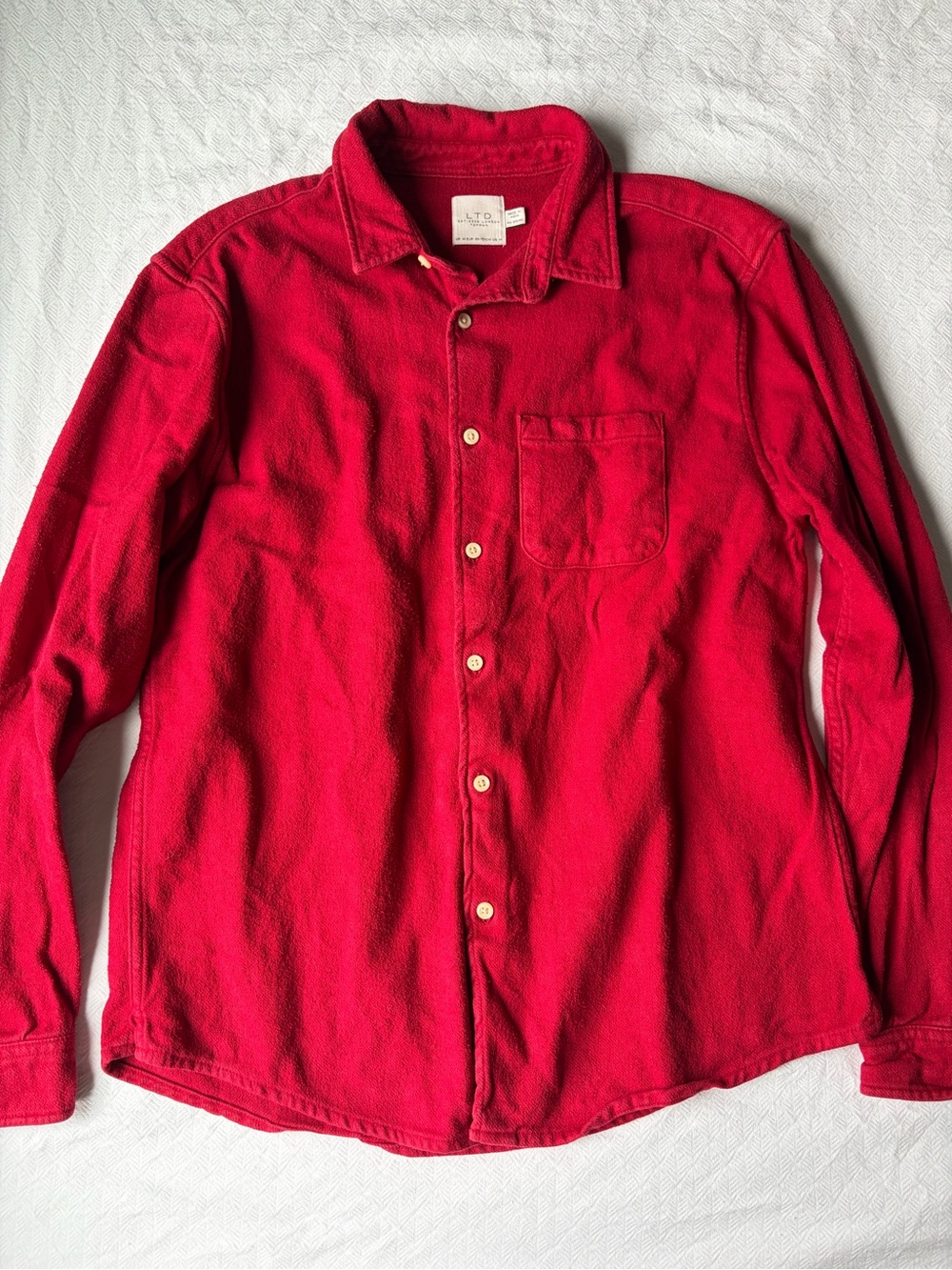 Topman Bright Red Long-Sleeve Flannel Shirt